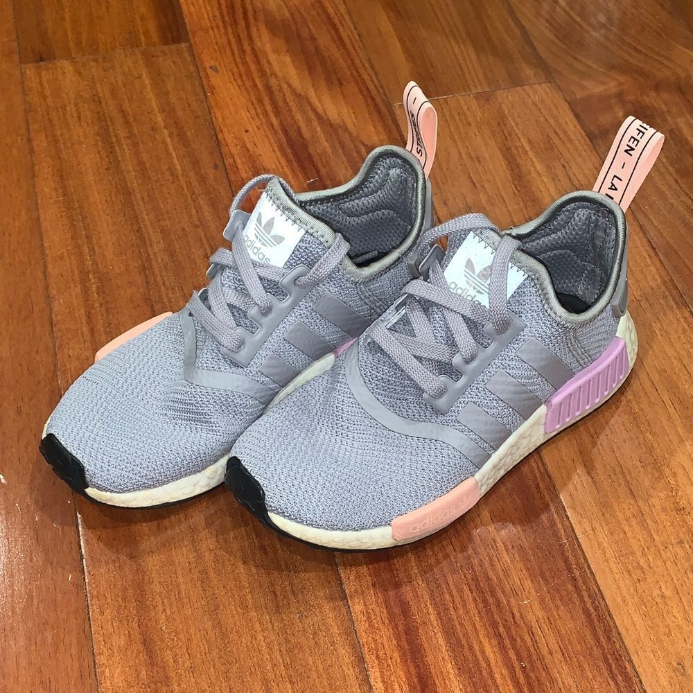 Adidas NMD R1 Gray with Pink Highlights - Picture 6 of 10